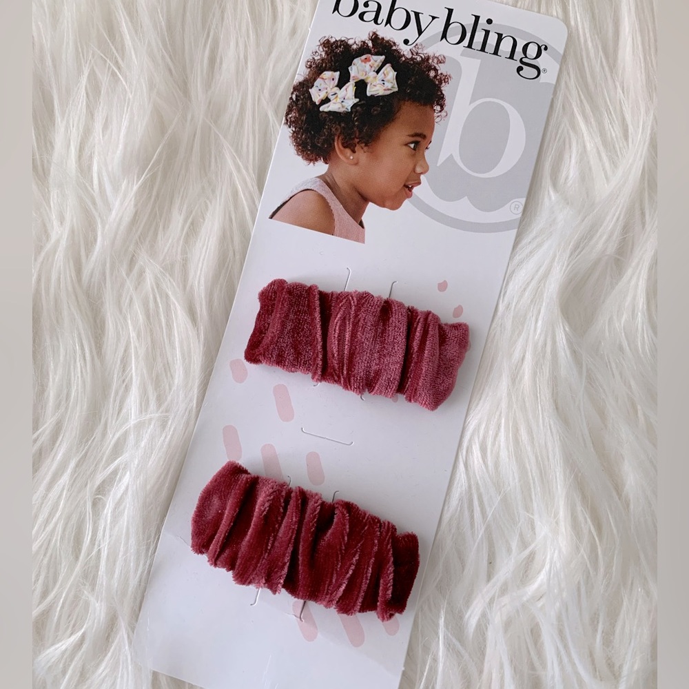Baby Bling Velvet Clips (set of 2)
